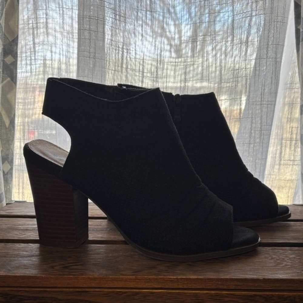 Torrid Open Toe Slouch Perforated Shootie Bootie Heels
